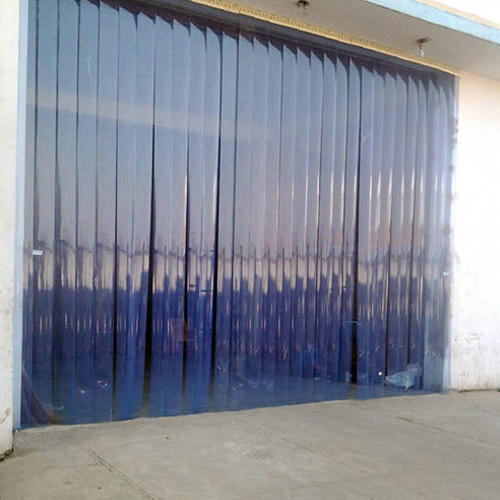 Vinyl Strip Door Curtain 60 in X120 in Yellow Ribbed Semi Transparent Hardware 